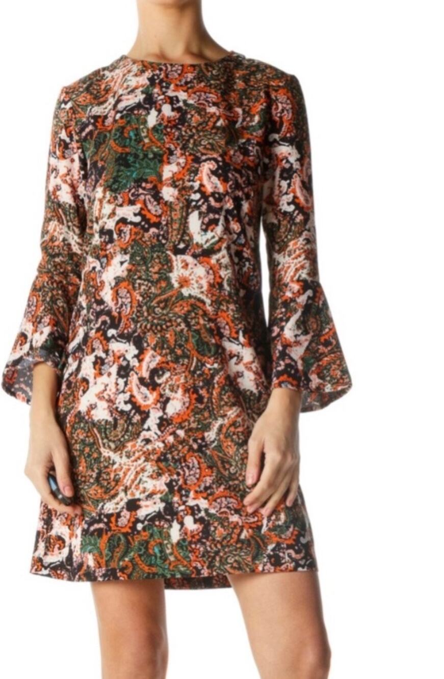WAYF Paisley Long Sleeve Dress Medium Retro 70s Hippie